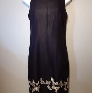 Vintage Sleeveless Butterfly Embroidered Dress